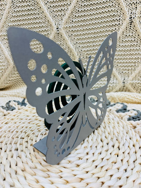 Porta Espiral de Mariposa de Plata