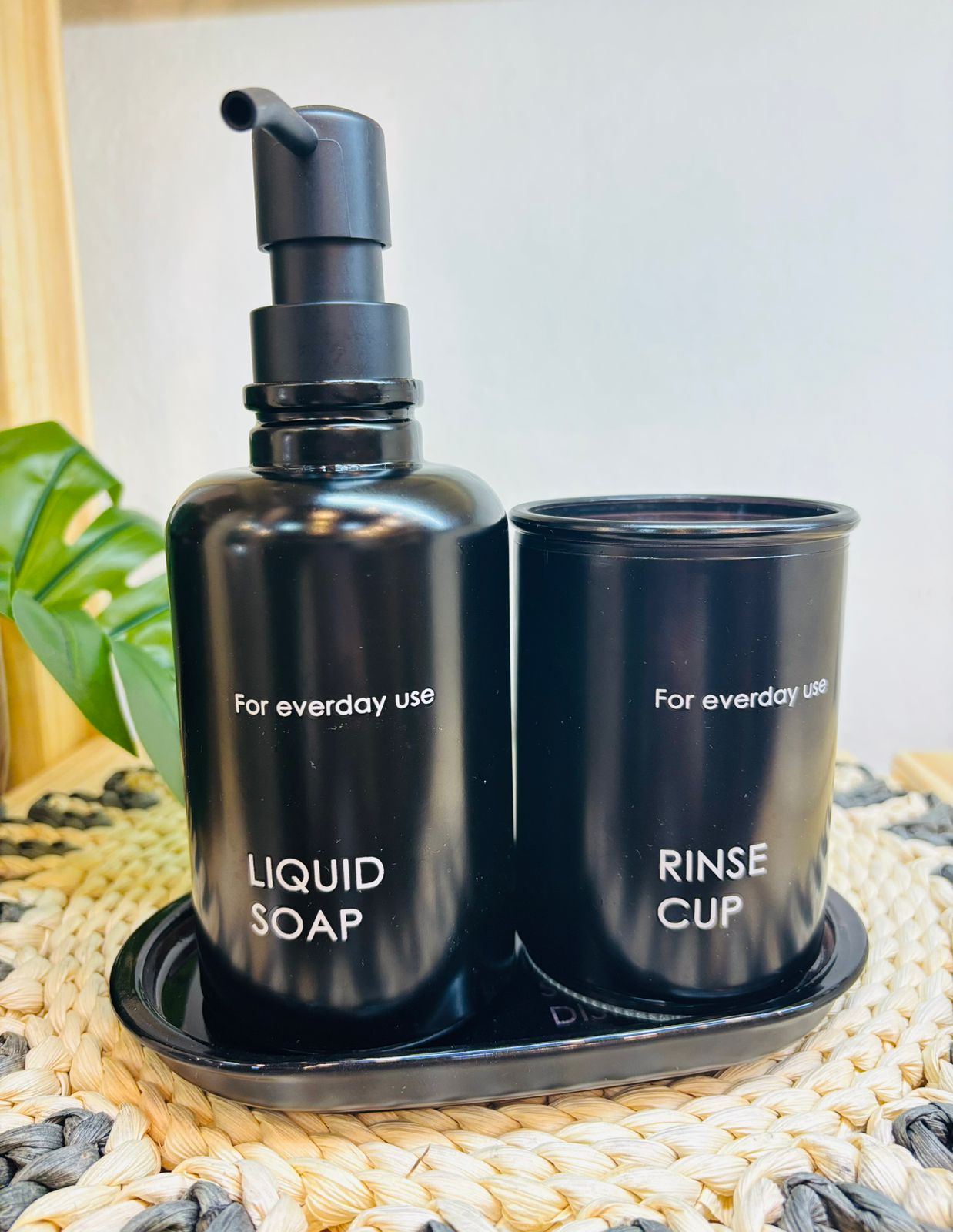 Set Dispenser + Vaso Negro