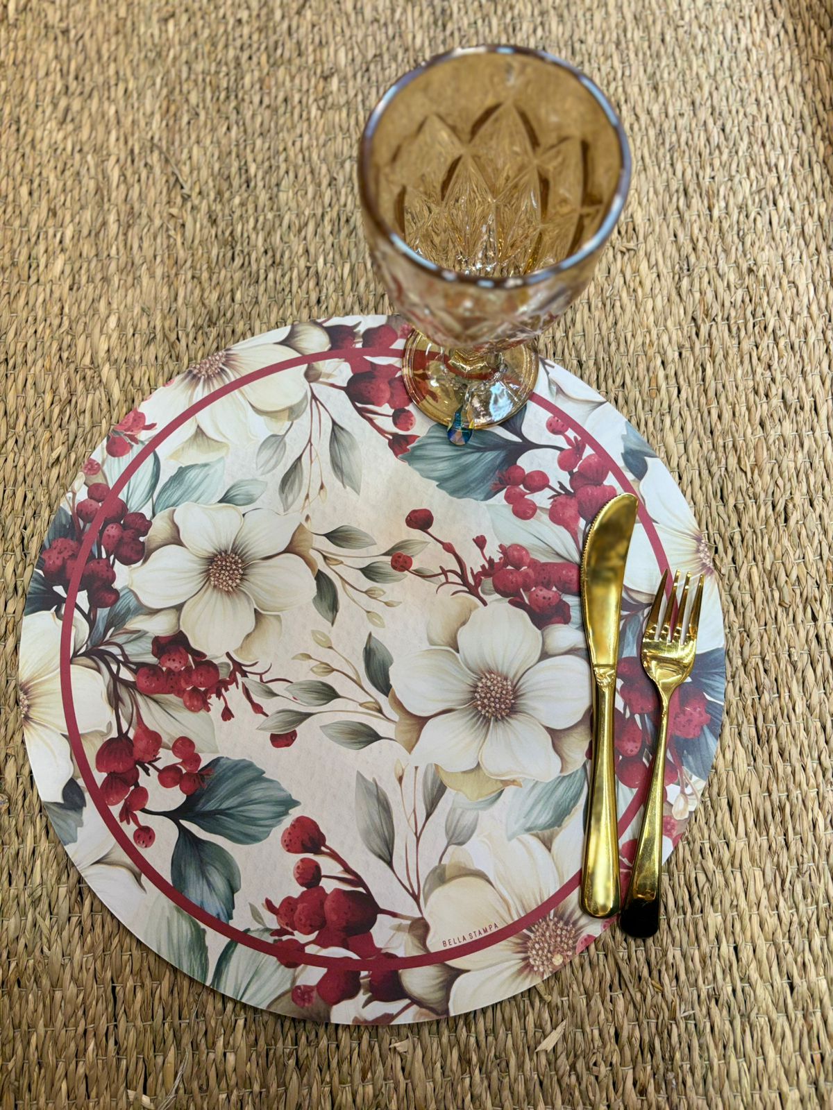 Plato de Sitio Magnolia Navideña x 12