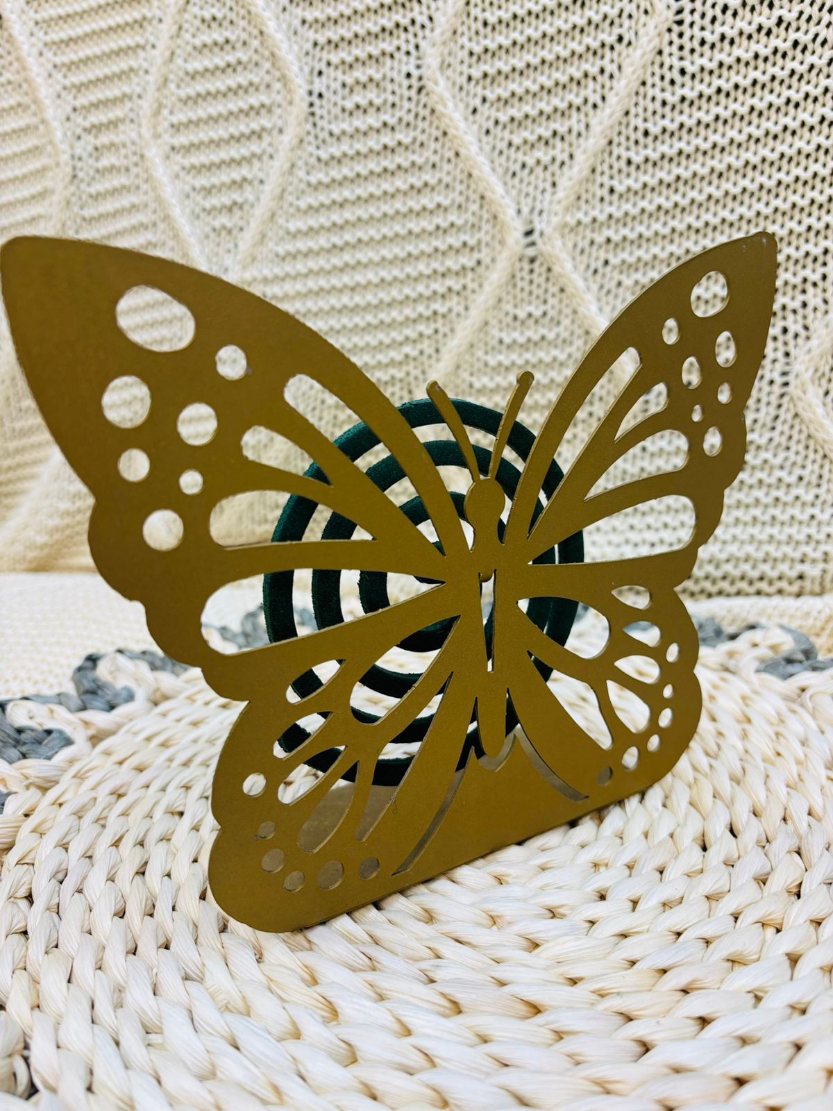 Porta Espiral de Mariposa Dorado