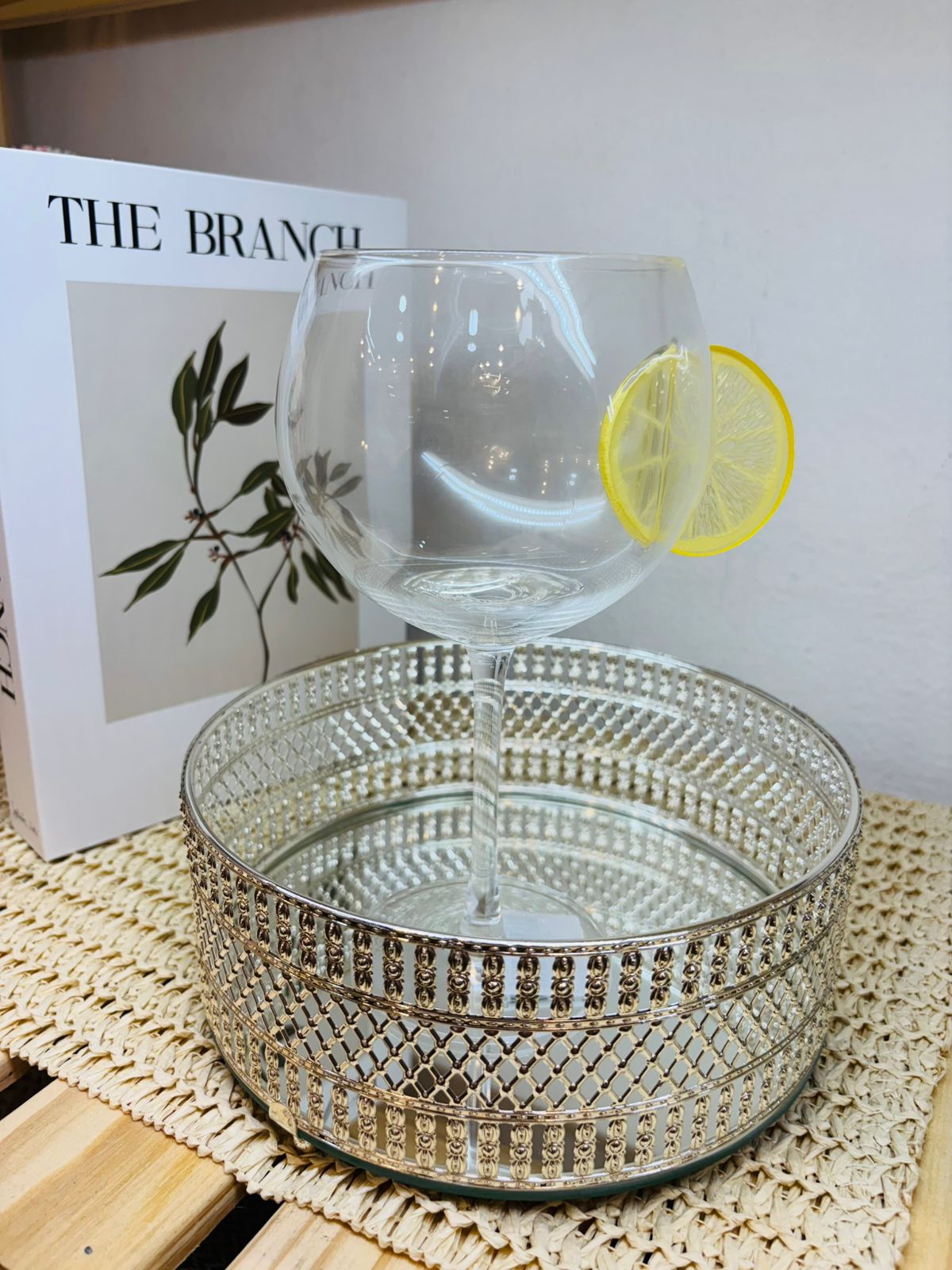 Copa vidrio Gin tonic con Aplique limon