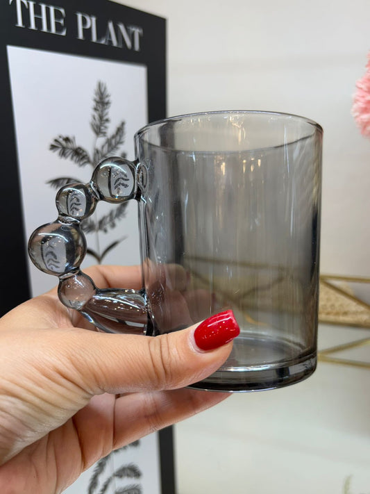 Set de tazas vidrio burbujas x 6 Gris fume