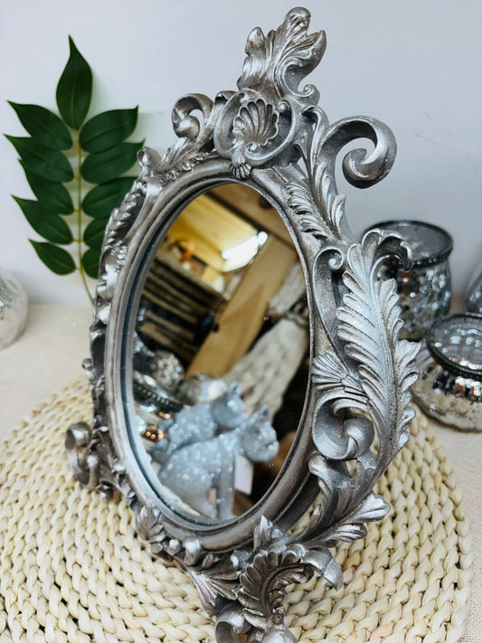 Espejo Vintage Deco Plateado