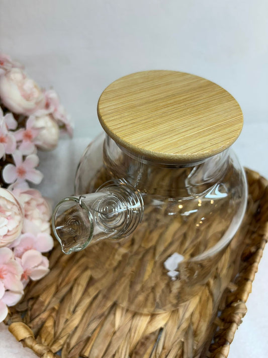 Jarra de Vidrio con Tapa de bambu