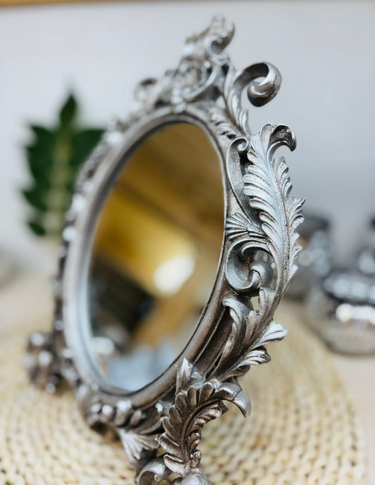 Espejo Vintage Deco Plateado