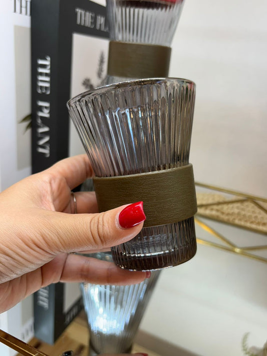 Set de Jarra + 4 vasos vidrio Gris fume