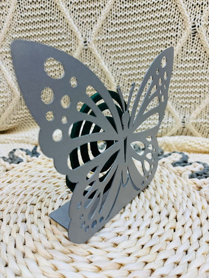 Porta Espiral de Mariposa de Plata