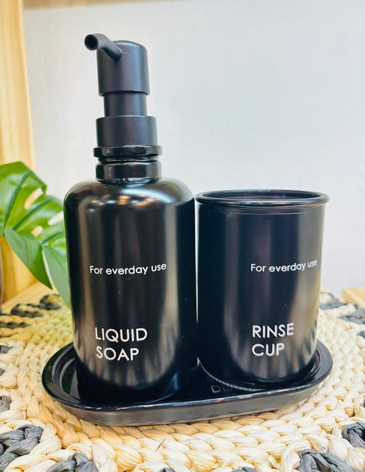 Set Dispenser + Vaso Negro