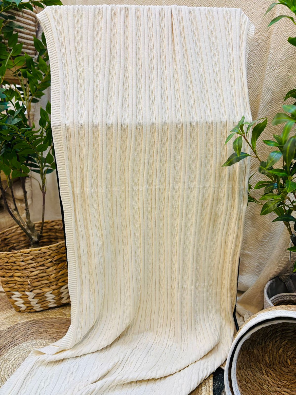 Manta / Pie de cama de algodón