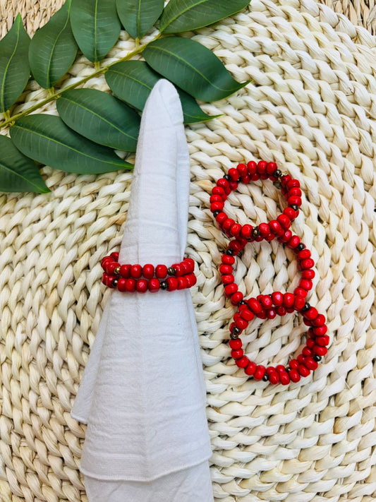 Servilletero de Madera Roja x6