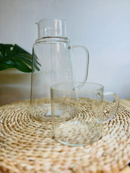 Jarra de Vidrio con Vaso
