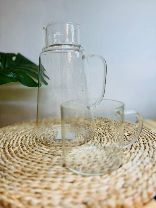 Jarra de Vidrio con Vaso