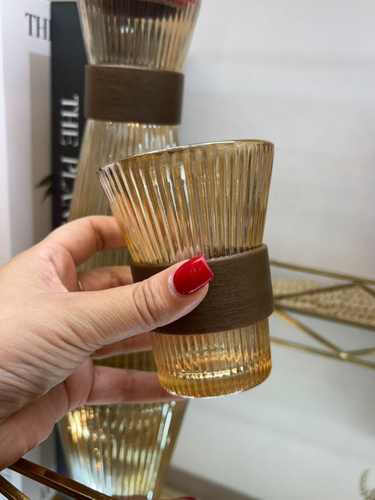 Set de Jarra + 4 vasos vidrio Ambar