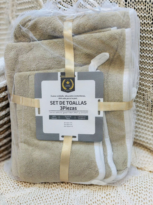 Set de Toallas 3 Piezas Visón