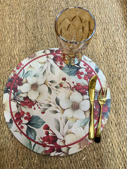 Plato de Sitio Magnolia Navideña x 12