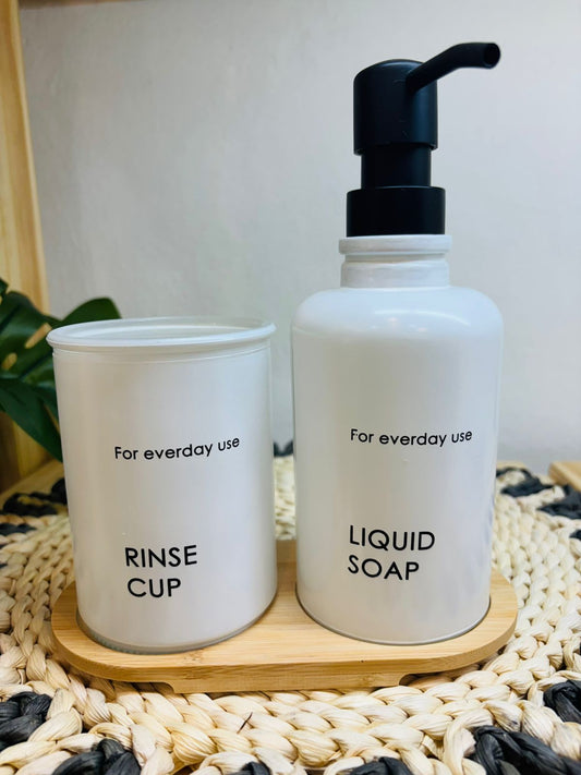 Set Dispenser + Vaso Blanco