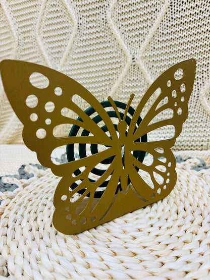 Porta Espiral de Mariposa Dorado