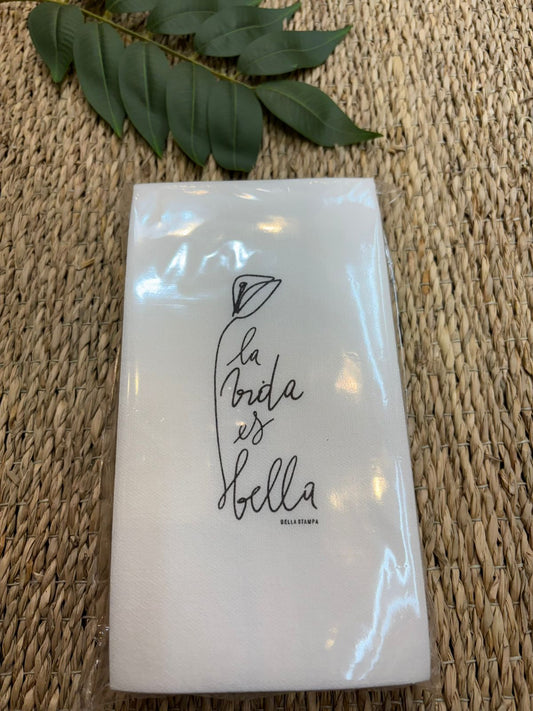 Servilletas La Vida Es Bella Negra x 12