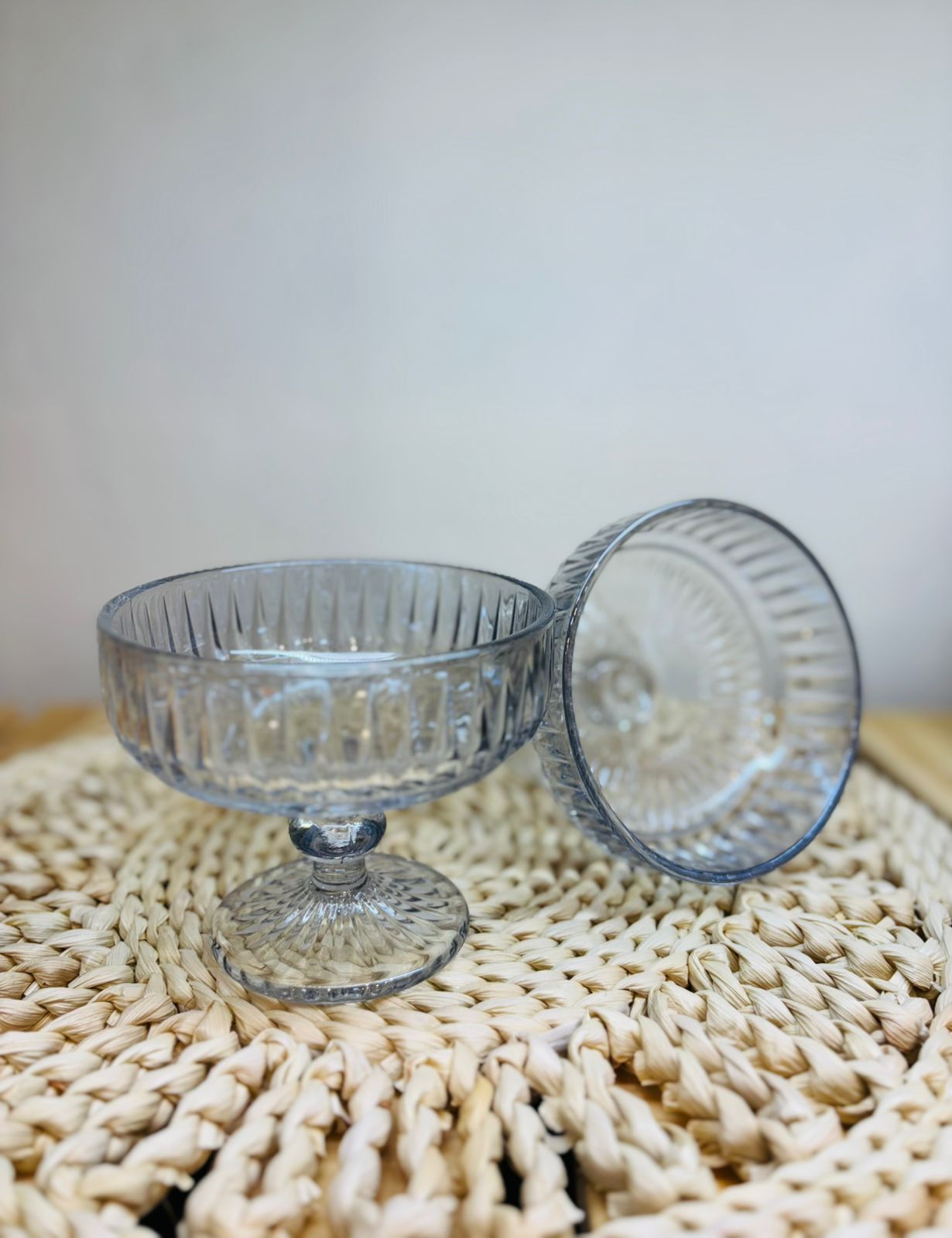 Compoteras Rayas Gris fume x 6