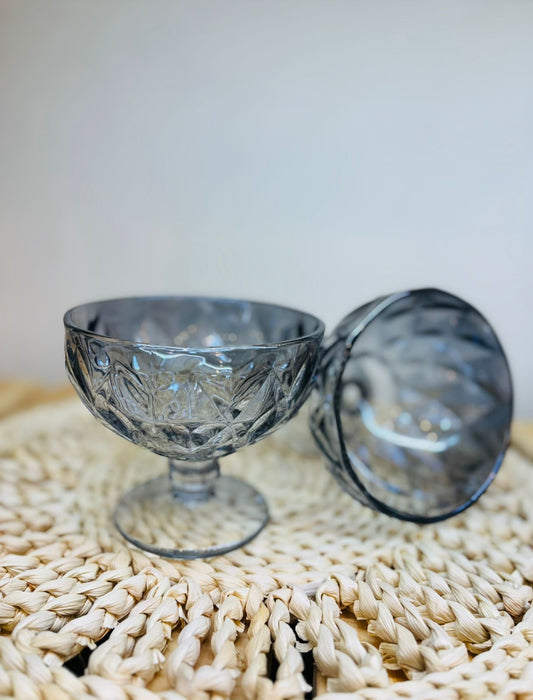 Compoteras Rombo Gris fume x 6