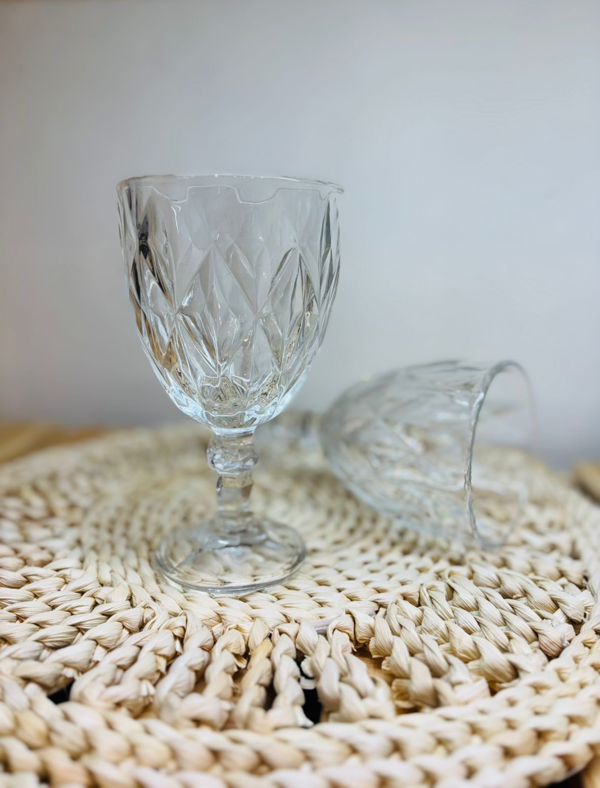 Copas Rombos Grandes Transparente x 6