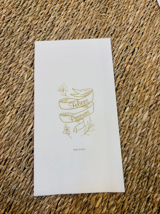 Servilletas Felicas Pascuas Dorado x 12