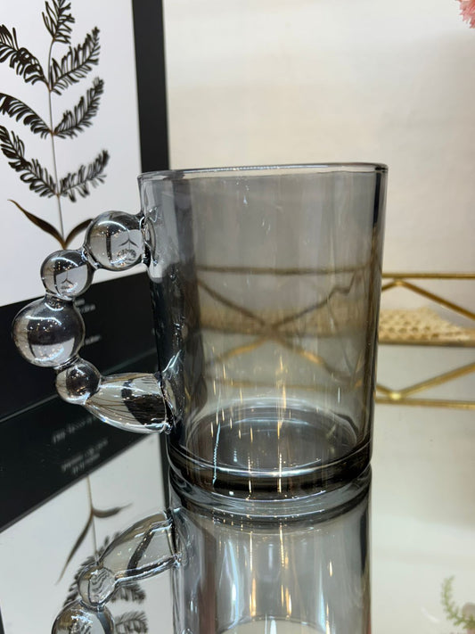 Set de tazas vidrio burbujas x 6 Gris fume