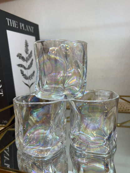 Set de vasos vidrio amorfo x 6 Nacarado