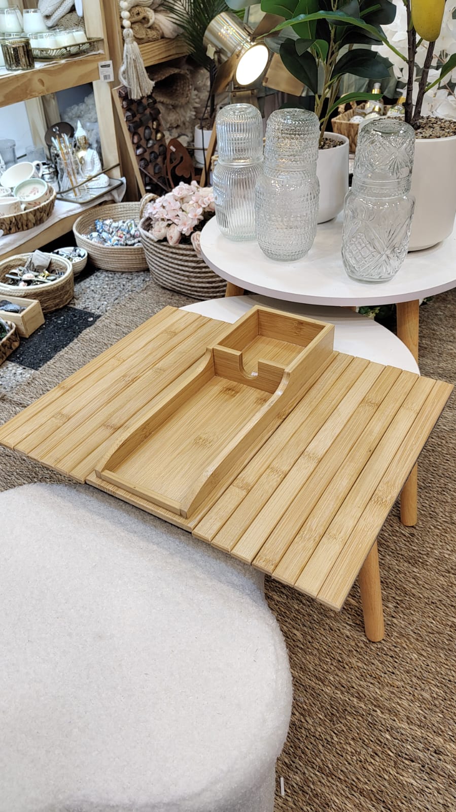 Bandeja flexible para sillon bambu