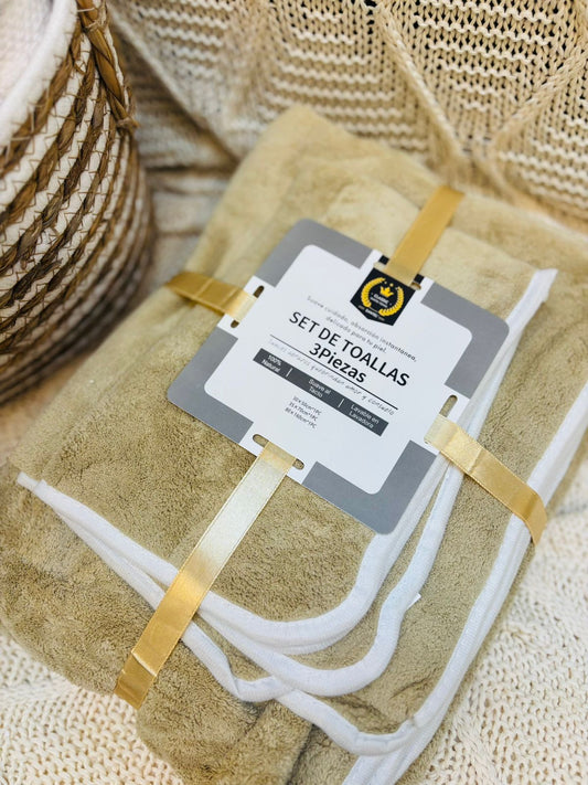 Set de Toallas 3 Piezas Visón