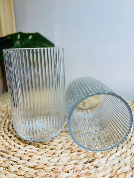 Vaso Rayado Transparente x6