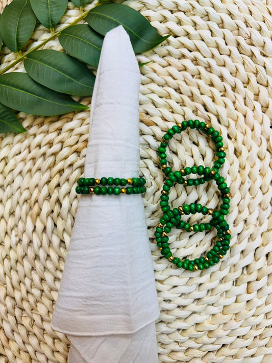 Servilletero de Madera Verde x6