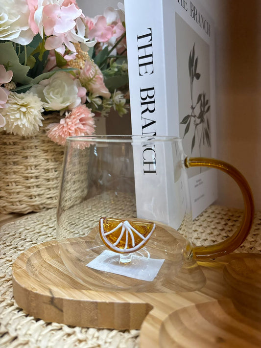 Taza vidrio Aplique Limon