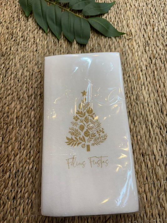 Servilletas Felices Fiestas Dorado x 12